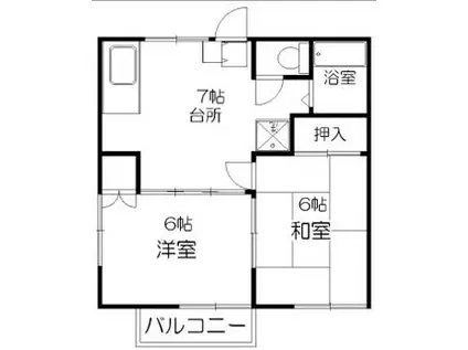 コーポラスKM(2DK/1階)の間取り写真