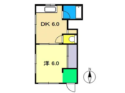ふじハイツ(1DK/3階)の間取り写真