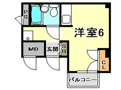 八紘ビル(ワンルーム/3階)の間取り写真