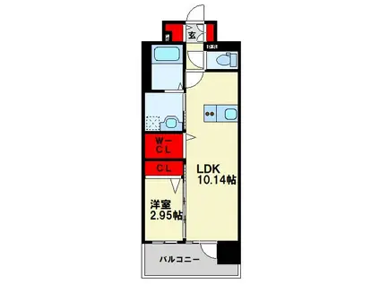LEGEND KUROSAKI(1LDK/9階)の間取り写真