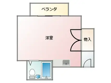 カリーノ ユキ(ワンルーム/2階)の間取り写真