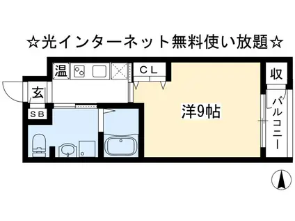 MUR KAMOGAWA(1K/2階)の間取り写真