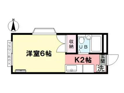 ピアネス金子(ワンルーム/2階)の間取り写真