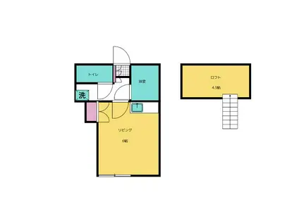 コーポ逆井(ワンルーム/2階)の間取り写真