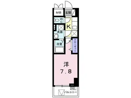 スアヴィス横須賀中央(1K/1階)の間取り写真