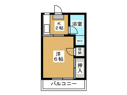 榎本ハイツA(1K/1階)の間取り写真