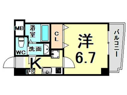 ラグゼ尼崎ウエスト(1K/9階)の間取り写真