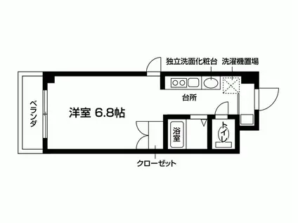 アヴァンセクール江坂(1K/6階)の間取り写真