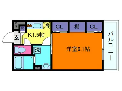 リブリ・魚崎(1K/1階)の間取り写真