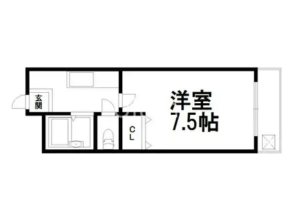 コーポ津田(1K/4階)の間取り写真