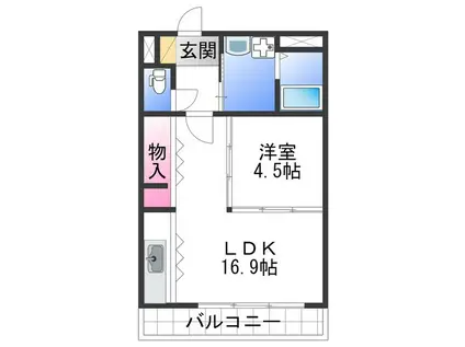 コンフォース21(ワンルーム/2階)の間取り写真