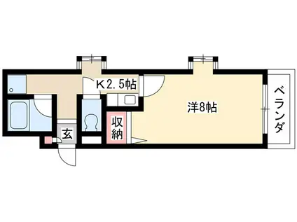 メゾン・ド・上社(1K/3階)の間取り写真