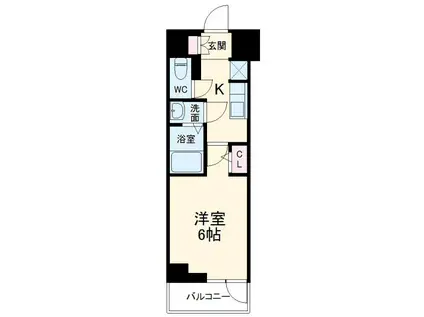 LIME RESIDENCE MINAMI GYOTOKU(1K/6階)の間取り写真