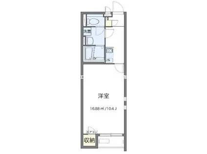 クレイノシャイン(1K/2階)の間取り写真