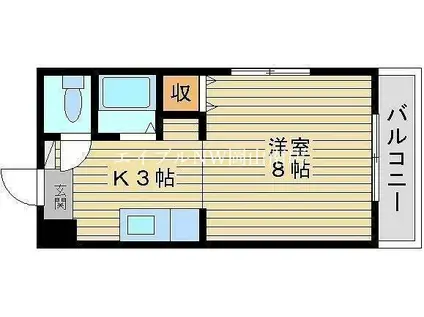 めぞんリベルテI(1K/3階)の間取り写真