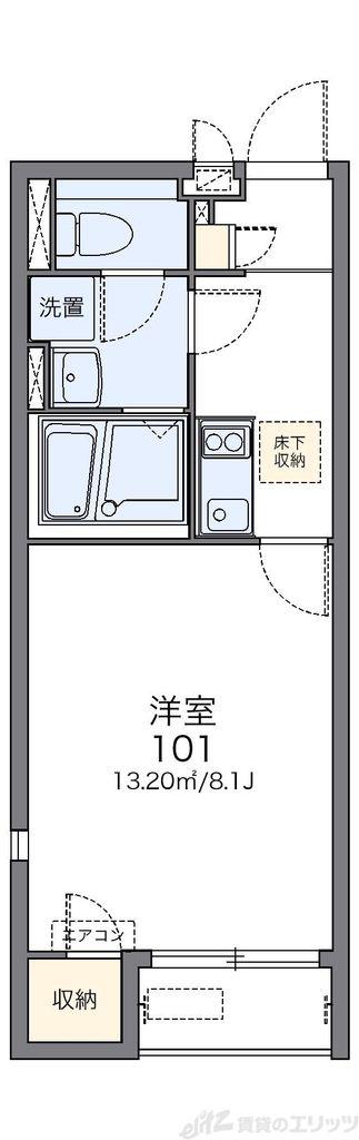 レオネクスト山手町(1K/2階)の間取り写真