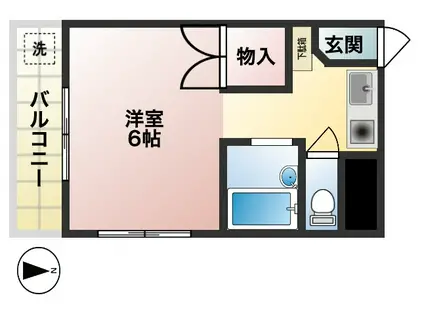 サンローズ大森(1K/3階)の間取り写真