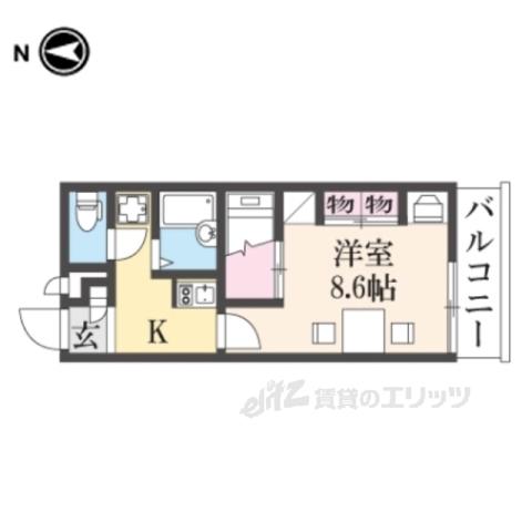 レオパレスK&M(1K/1階)の間取り写真