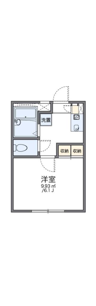レオパレスパルファン(1K/2階)の間取り写真