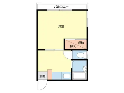 メゾン葵(1DK/2階)の間取り写真