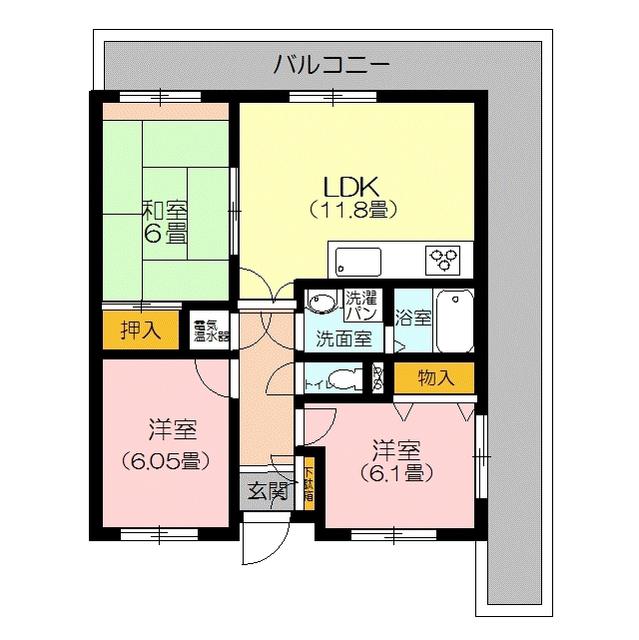 グランディオス米子(3LDK/11階)の間取り写真
