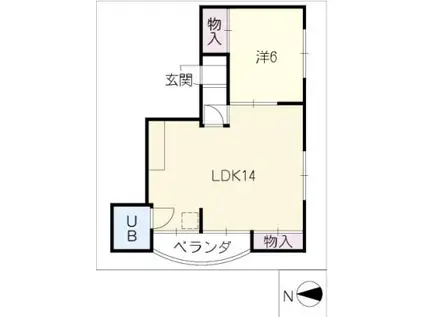 シャンポール南陽(1LDK/2階)の間取り写真