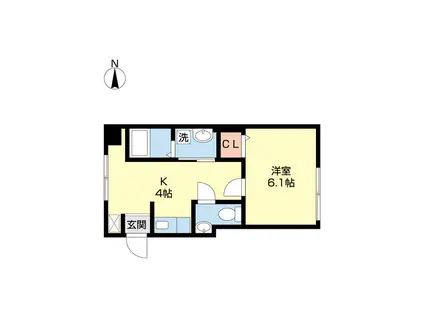 リバートーン(1K/6階)の間取り写真