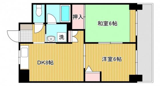 祇園ロイヤル(2DK/8階)の間取り写真