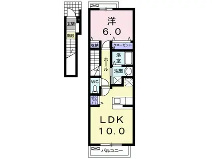 すまいるびれっじ(1LDK/2階)の間取り写真