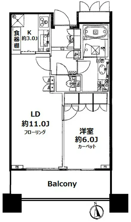 パークタワー目黒 9階階 間取り