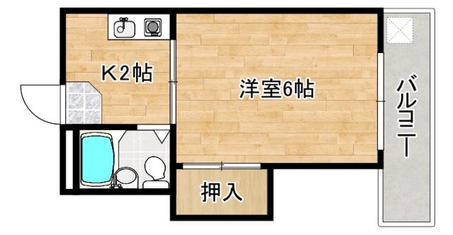 メルビル(1K/3階)の間取り写真