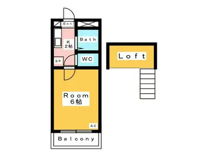 コーポラスノーブル(1K/2階)の間取り写真