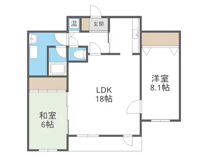 LEE SPACE篠路 A (2LDK/3階)の間取り写真