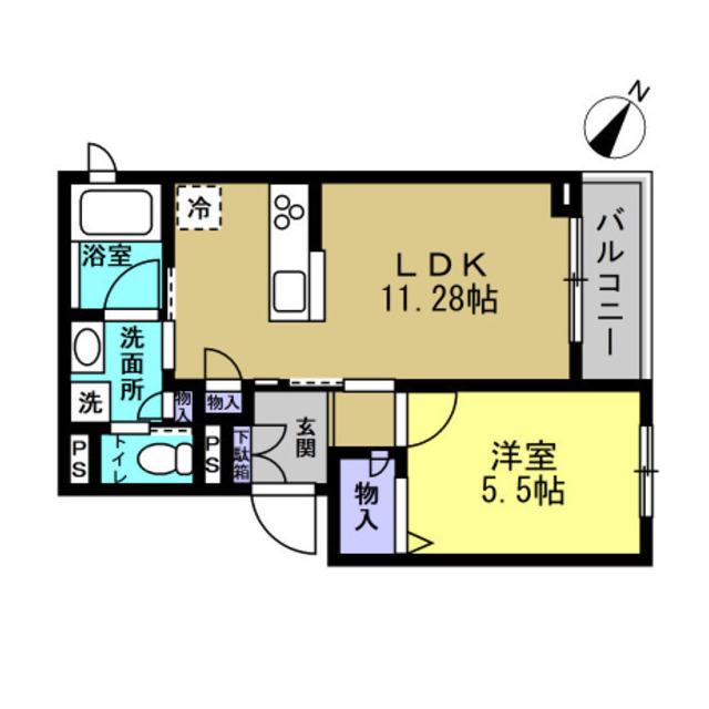 カツラレジデンス(1LDK/3階)の間取り写真