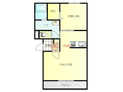 フィフティワンVOL.V(1LDK/4階)の間取り写真