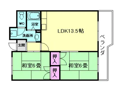 メゾンリベルテ(2LDK/3階)の間取り写真