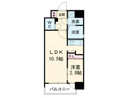 グランフェリーチェ・ナイン(1LDK/9階)の間取り写真