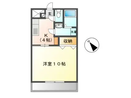 ヴェルドミール(1K/1階)の間取り写真