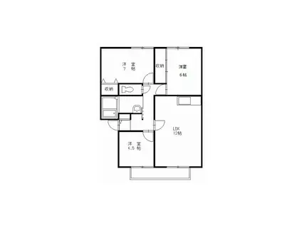 サンプレイス宮の内F棟(3LDK/2階)の間取り写真