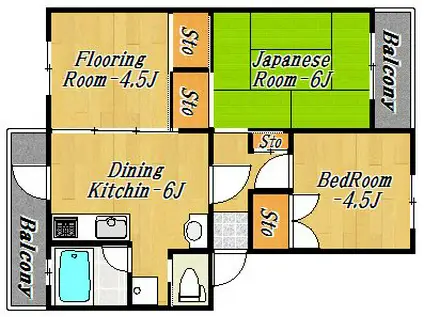 コーポ近江屋2(3DK/1階)の間取り写真