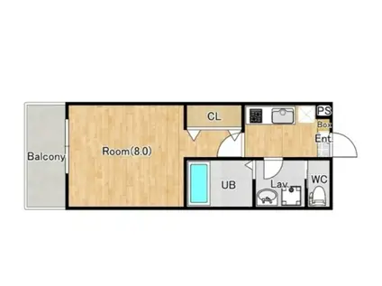 ジーメゾン桜西堀(1K/3階)の間取り写真