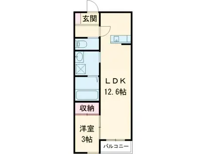 BRAVE BASE REA II(1LDK/1階)の間取り写真