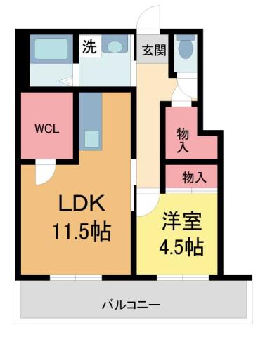 JP池田レジデンス(1LDK/2階)の間取り写真