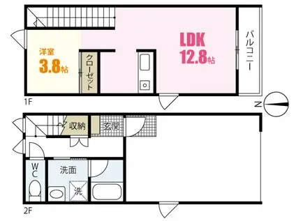 ラヴィーヌ三入A棟(1LDK/1階)の間取り写真