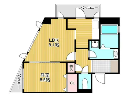 アネシス片野(1LDK/4階)の間取り写真