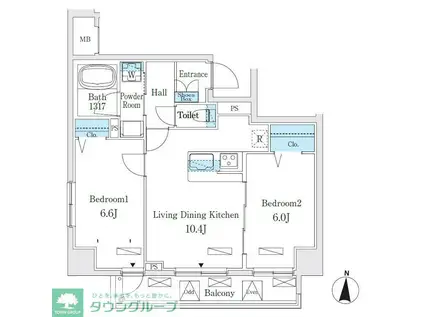 クラリティア板橋本町(2LDK/4階)の間取り写真