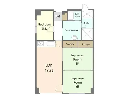 美香保ローズビラ(3LDK/5階)の間取り写真