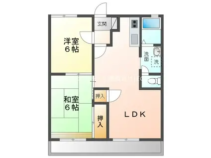 グリーンステージ中橋良A(2LDK/2階)の間取り写真