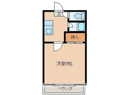 コーポシャルマンII(1K/2階)の間取り写真