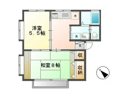 ドリームハイツ(2DK/1階)の間取り写真